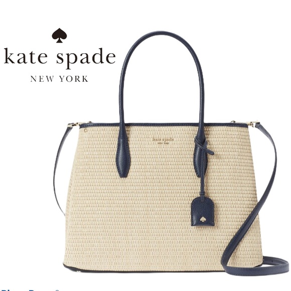 kate spade Handbags - Kate Spade Eva Straw Medium Top Zip Satchel Bag